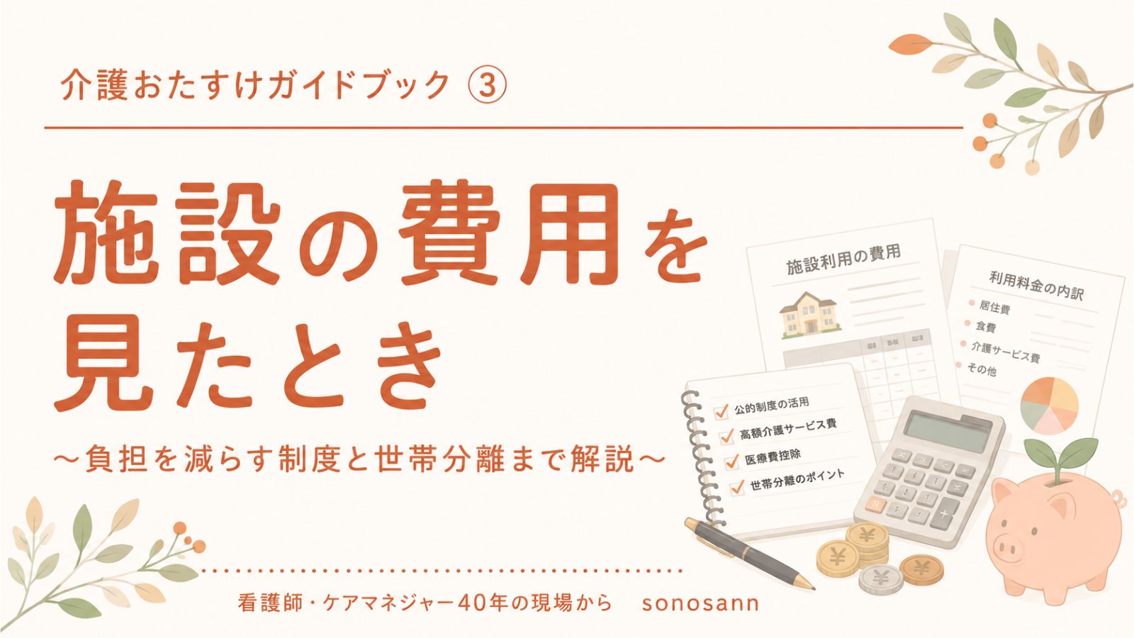 介護おたすけガイドブック③施設の費用を見たとき 表紙